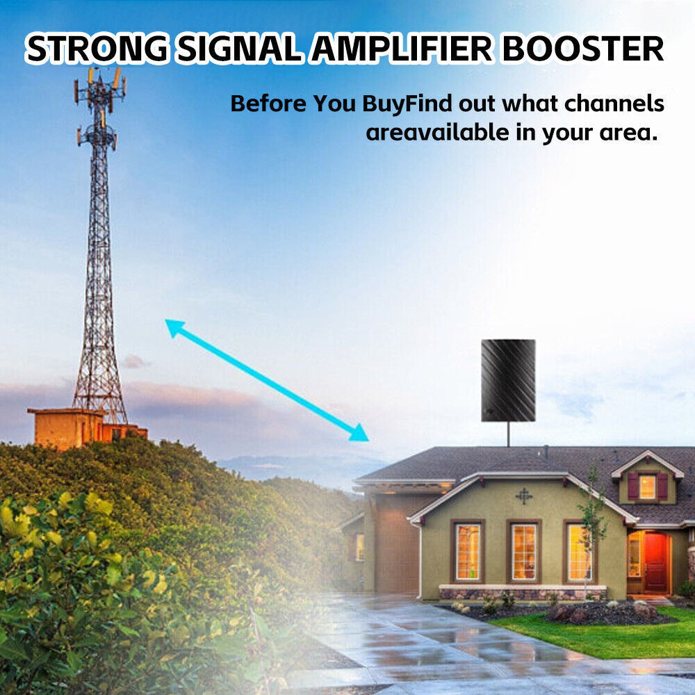 2024 Upgraded 300+ KM Digital TV Antenna with Amplifier – Supports All TVs