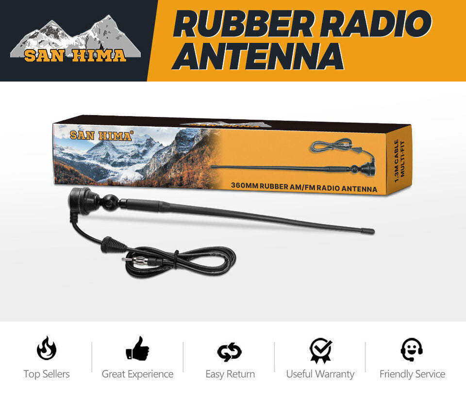 Universal Black Rubber AM FM UHF Radio Antenna for 4X4 Car Truck Carav ...