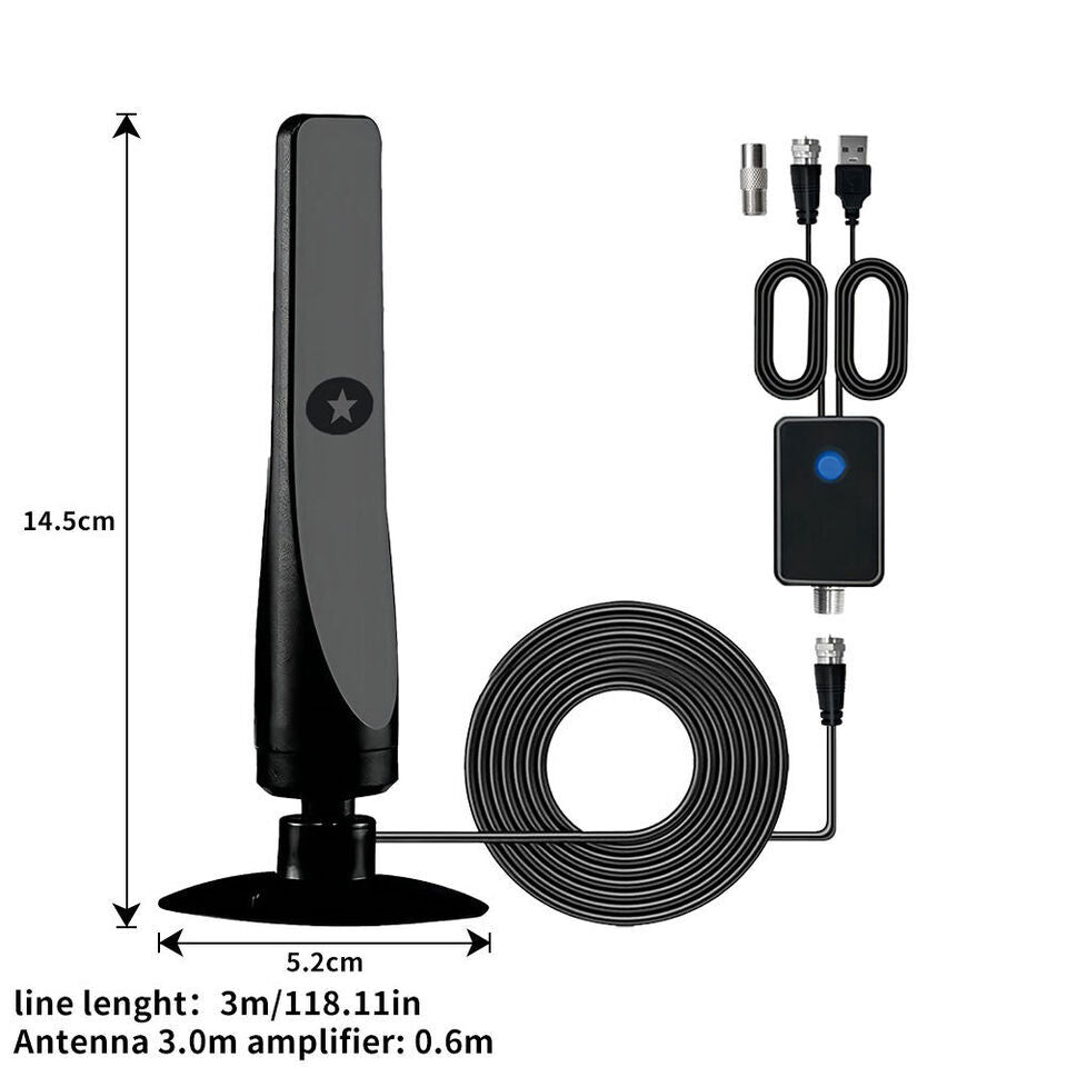 Plug & Play TV Antenna with Suction Cup Mount