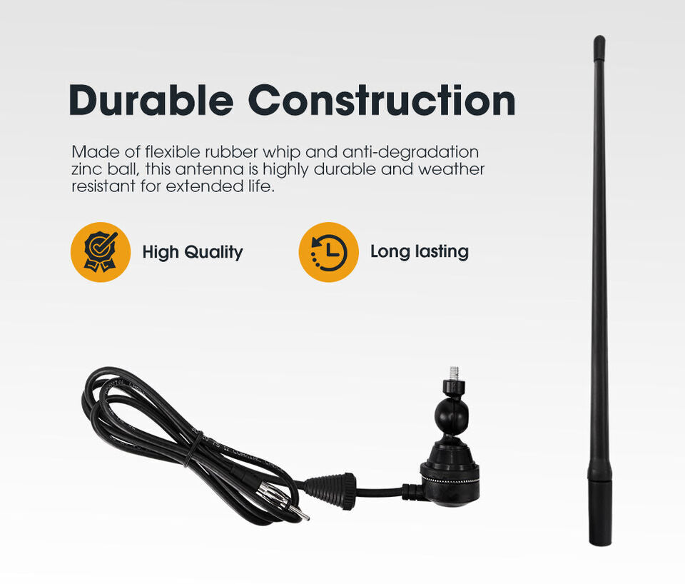 Universal Black Rubber AM FM UHF Radio Antenna for 4X4 Car Truck Carav ...